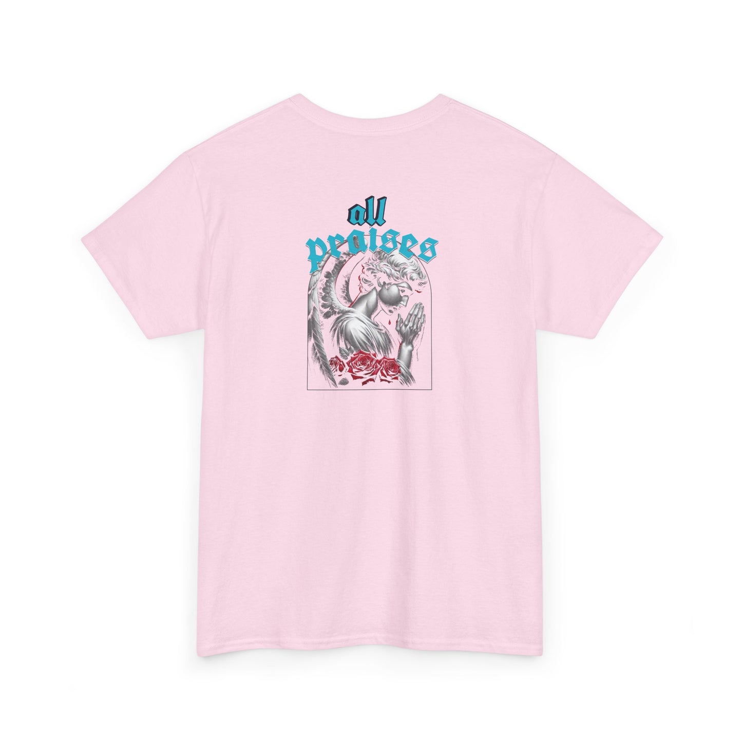 All Prayers Graphic Tee — Angel Illustration Faith Shirt