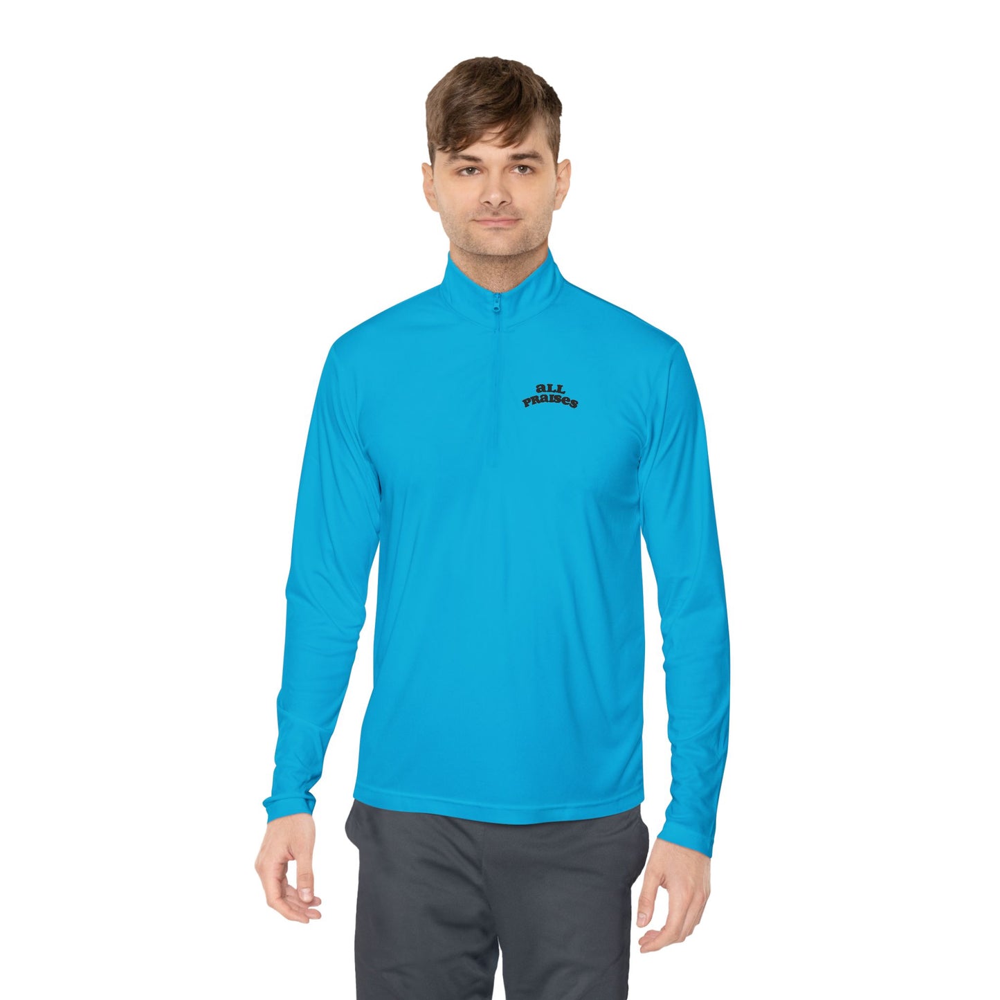 Quarter-Zip Pullover — Minimal 'All Teachers' Chest Logo, Lightweight School Staff Pullover