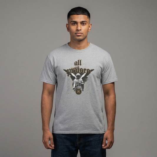 All Praises Angel Graphic Tee – Vintage Gothic Angel T-shirt