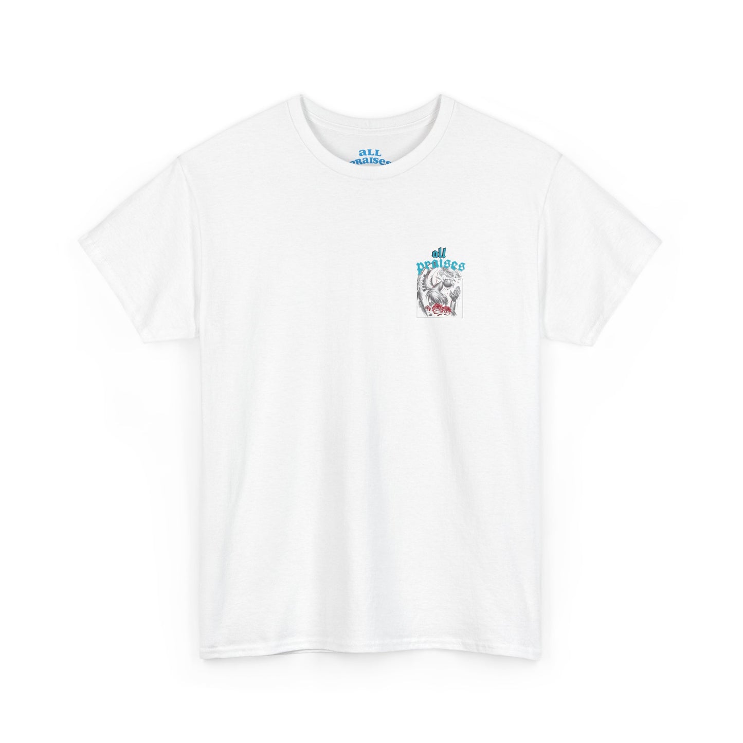 All Prayers Graphic Tee — Angel Illustration Faith Shirt
