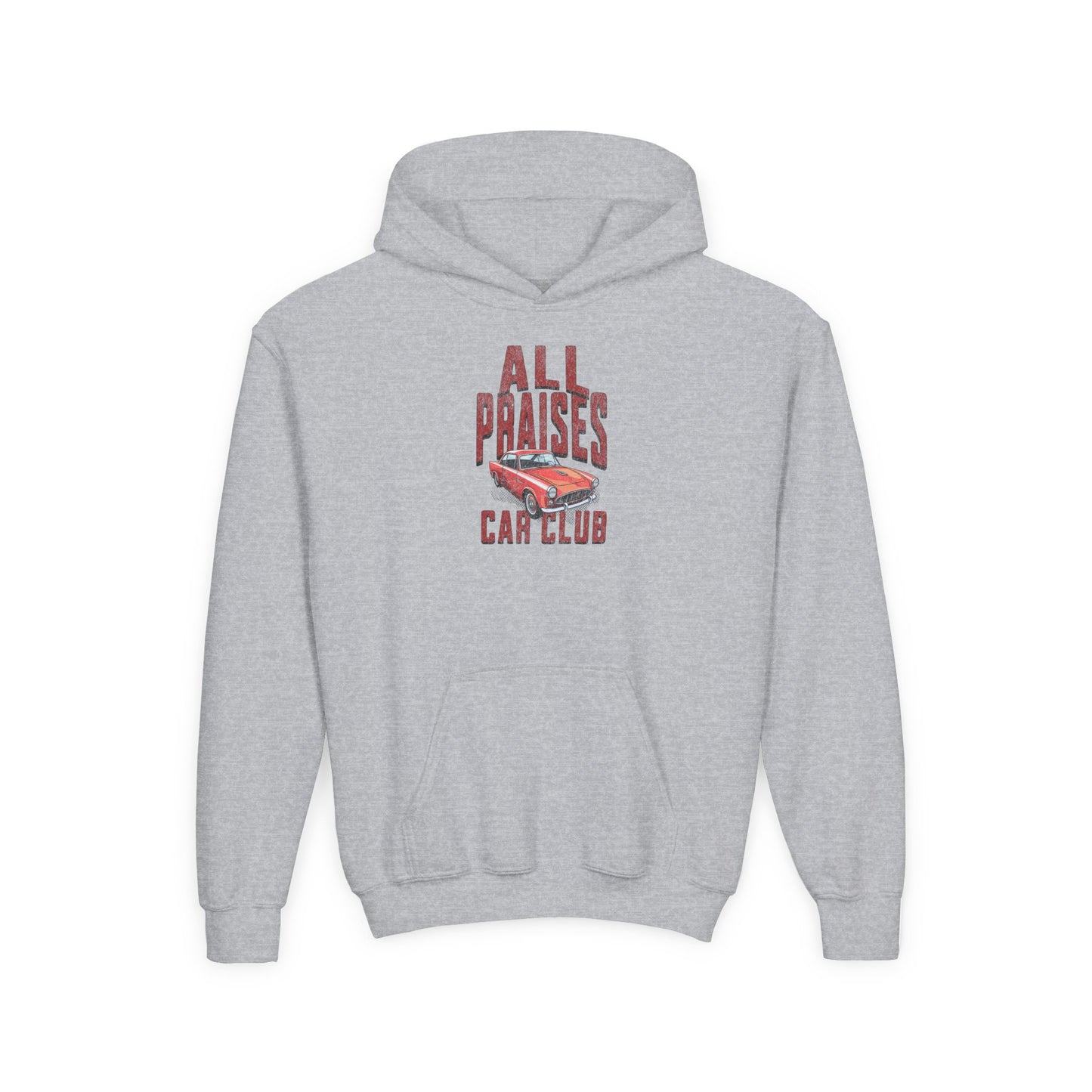 Youth Hoodie — "All Praises" Car Club Graphic Sweatshirt