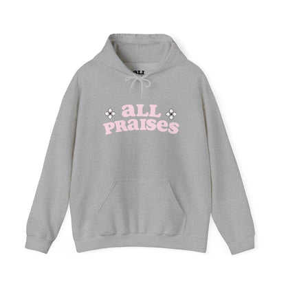 All Praises Hoodie — Pastel Pink Faith Graphic Hooded Sweatshirt
