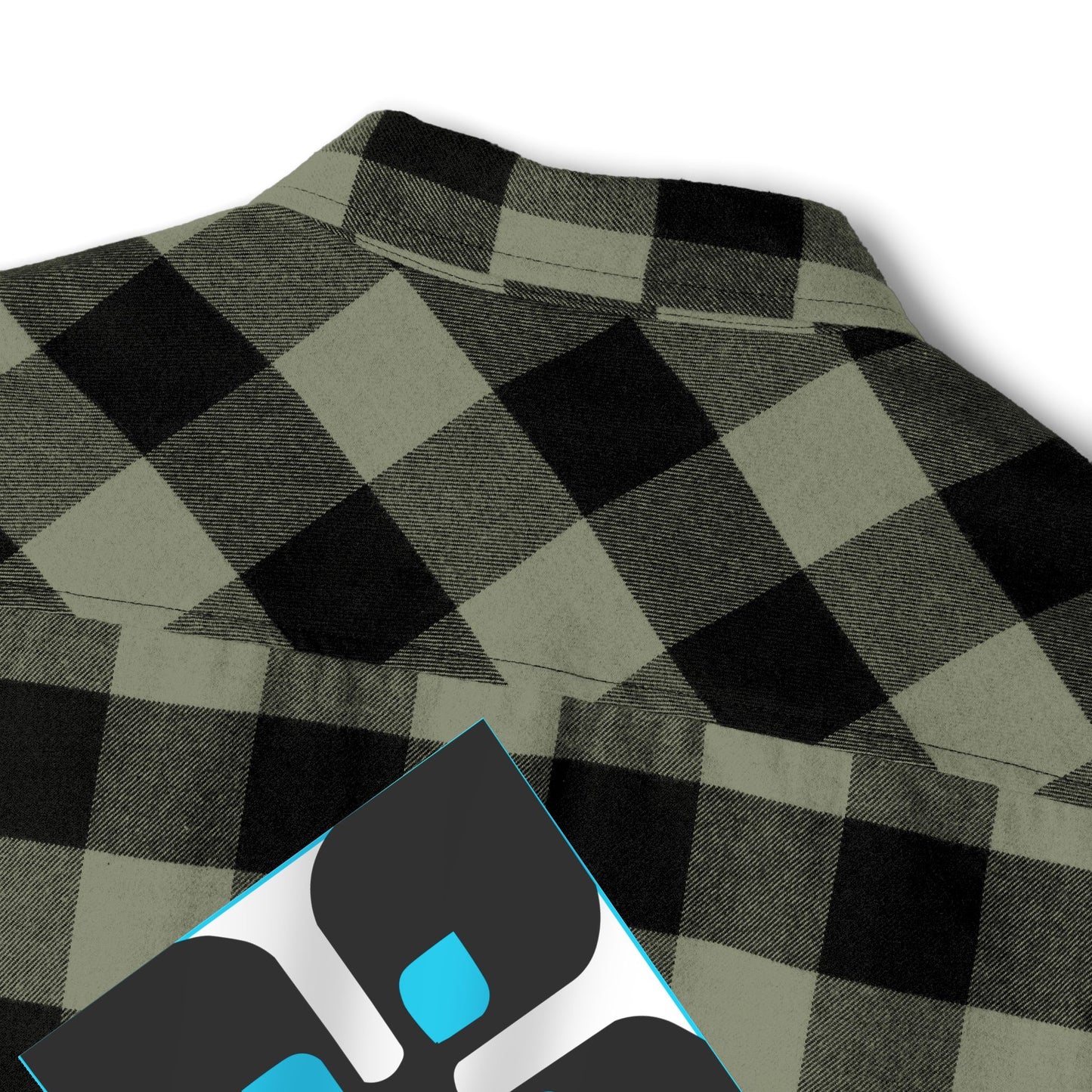 Outdoor Plaid Flannel Shirt with Geometric Crest