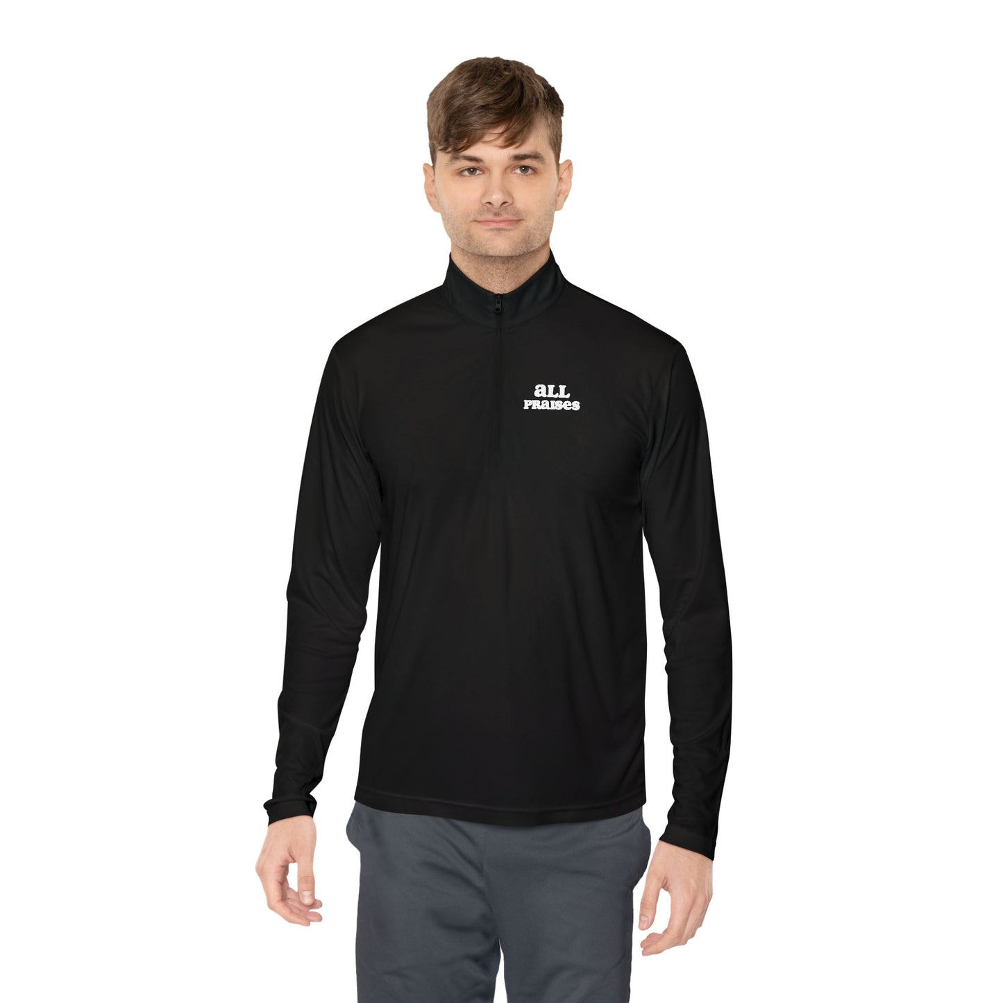 Quarter-Zip Pullover — Minimal 'All In' Logo Performance Pullover
