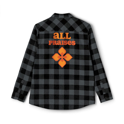 Flannel Shirt — All Praises Orange Crest Back Graphic