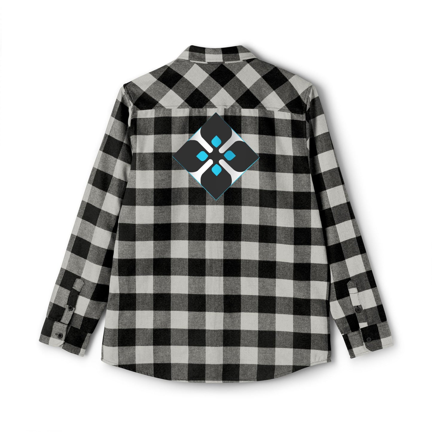 Outdoor Plaid Flannel Shirt with Geometric Crest