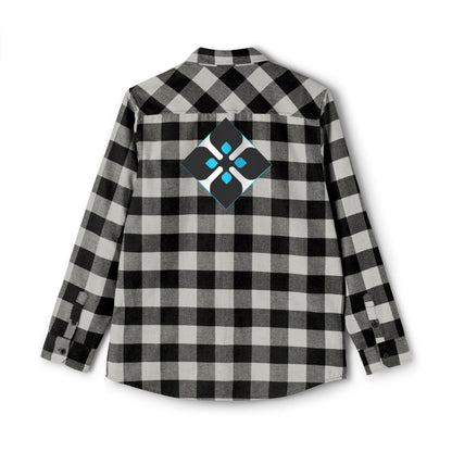 Outdoor Plaid Flannel Shirt with Geometric Crest