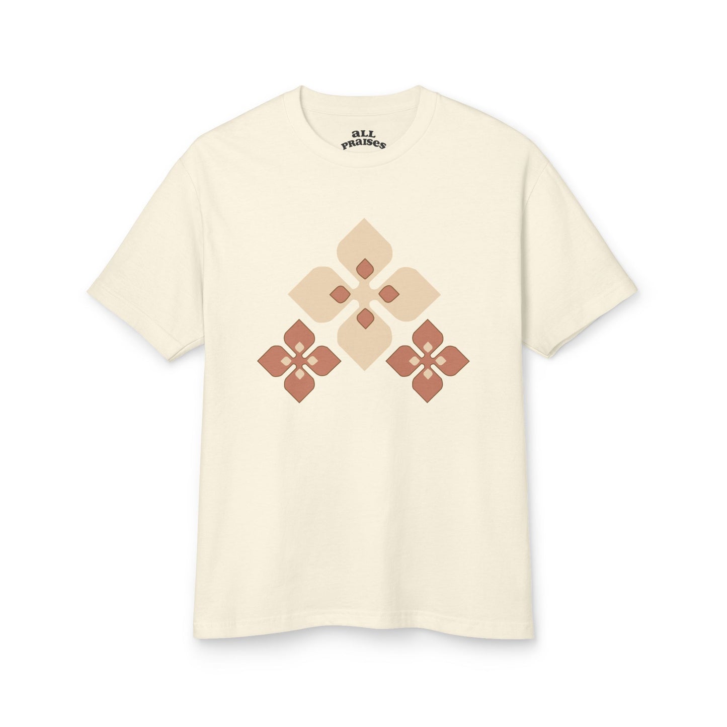 Floral Geometric Tee — 'All Praises' Cotton Graphic T-Shirt