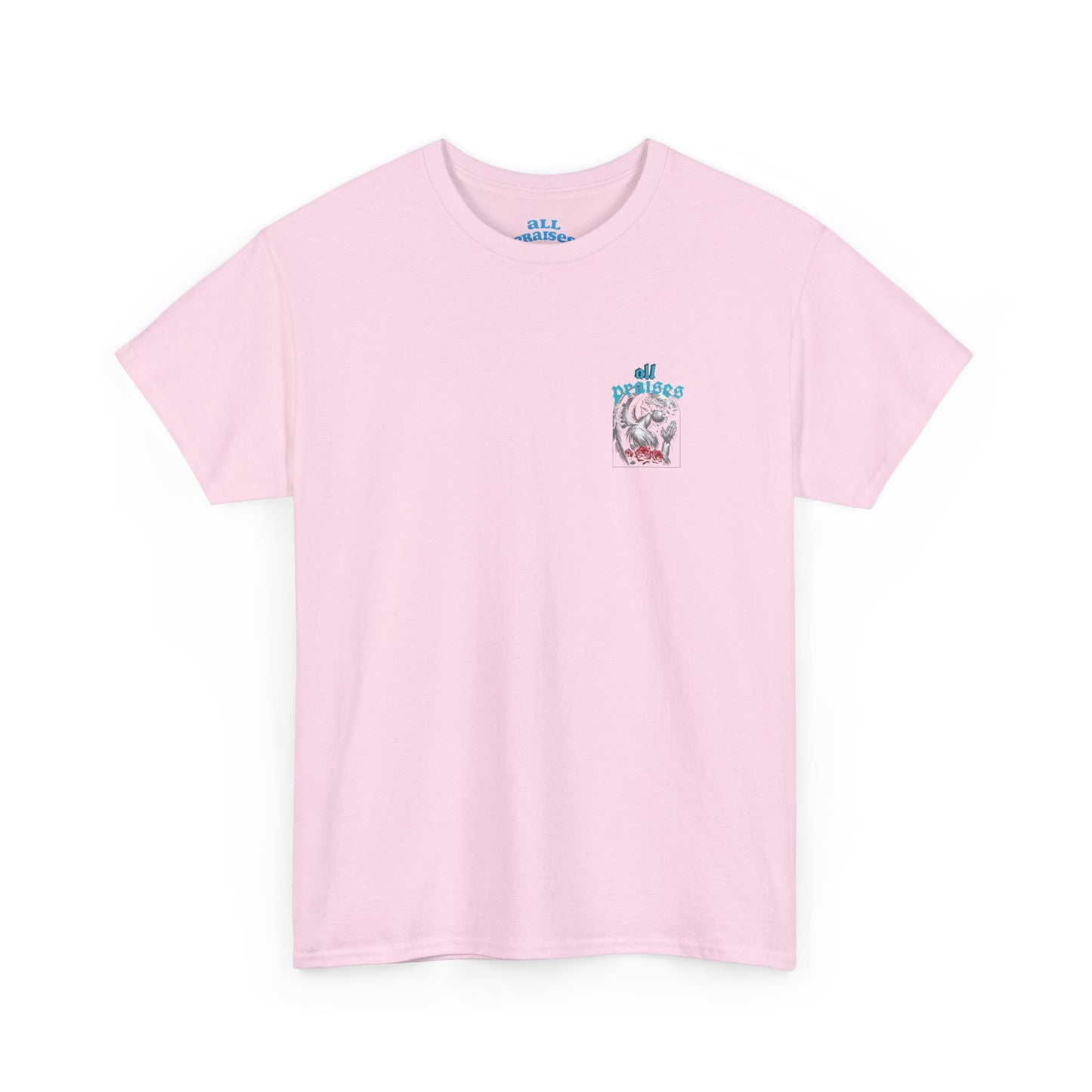 All Prayers Graphic Tee — Angel Illustration Faith Shirt
