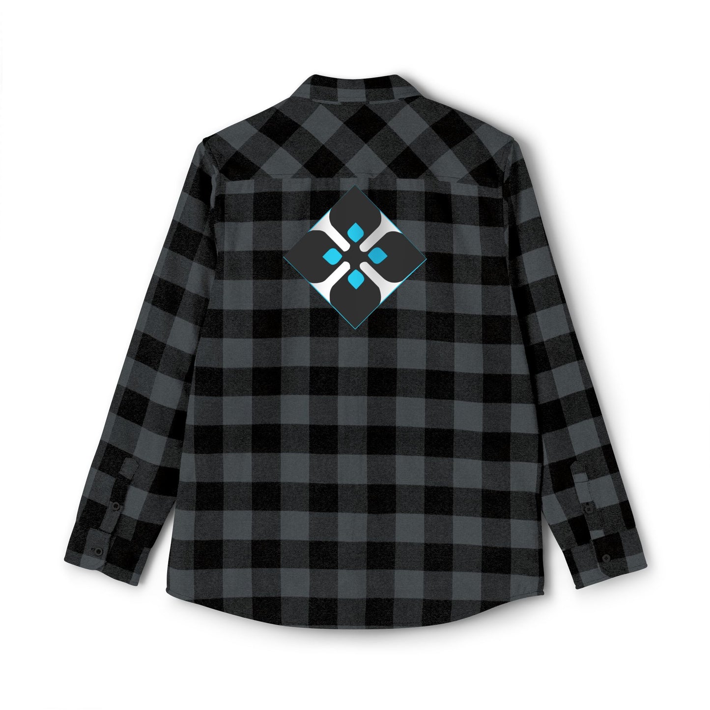 Outdoor Plaid Flannel Shirt with Geometric Crest