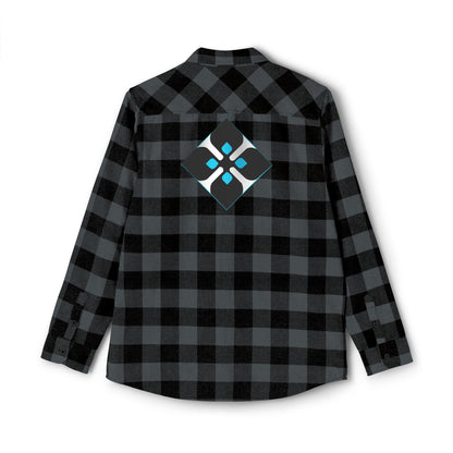 Outdoor Plaid Flannel Shirt with Geometric Crest