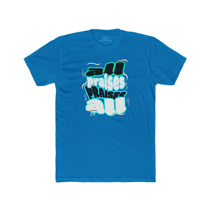 Praises All Graphic Tee — Retro 3D Text Christian T‑Shirt