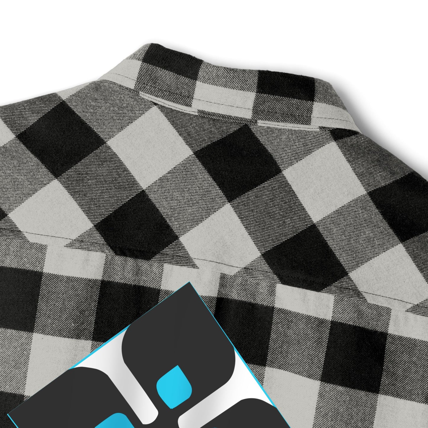 Outdoor Plaid Flannel Shirt with Geometric Crest