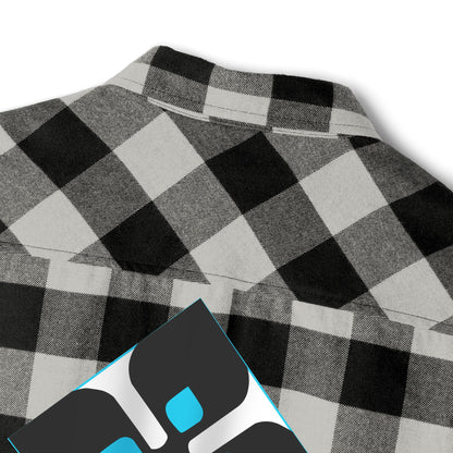Outdoor Plaid Flannel Shirt with Geometric Crest