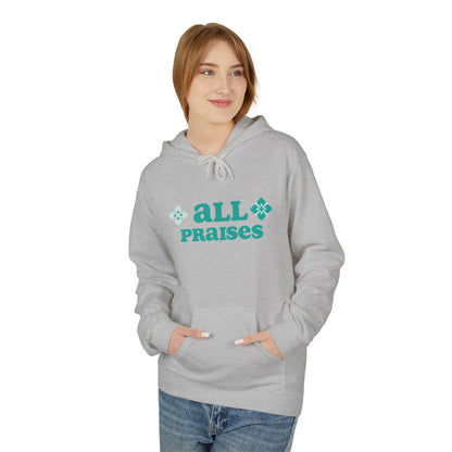 All Praises Hoodie — Retro " Living Abundantly " Graphic Pullover
