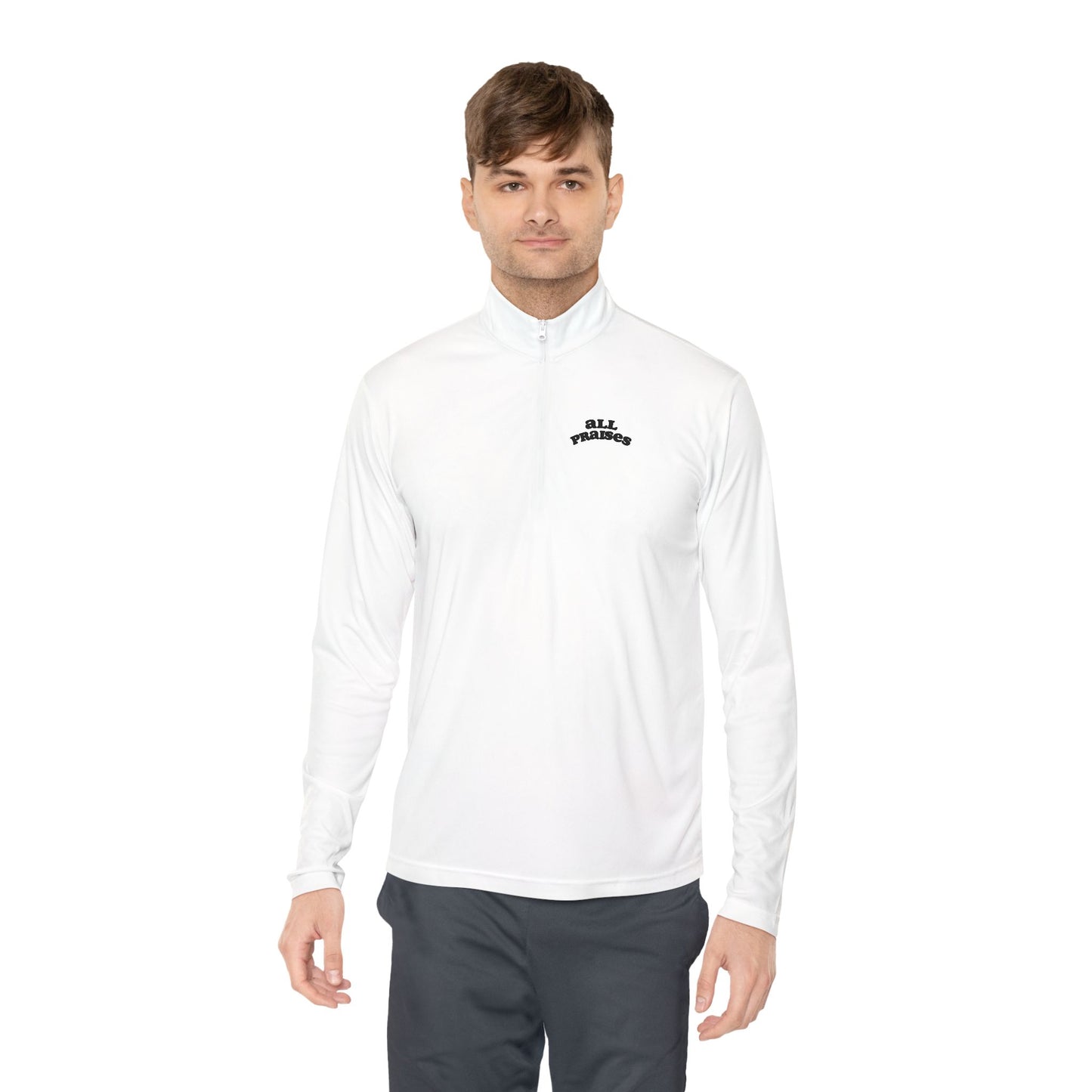 Quarter-Zip Pullover — Minimal 'All Teachers' Chest Logo, Lightweight School Staff Pullover