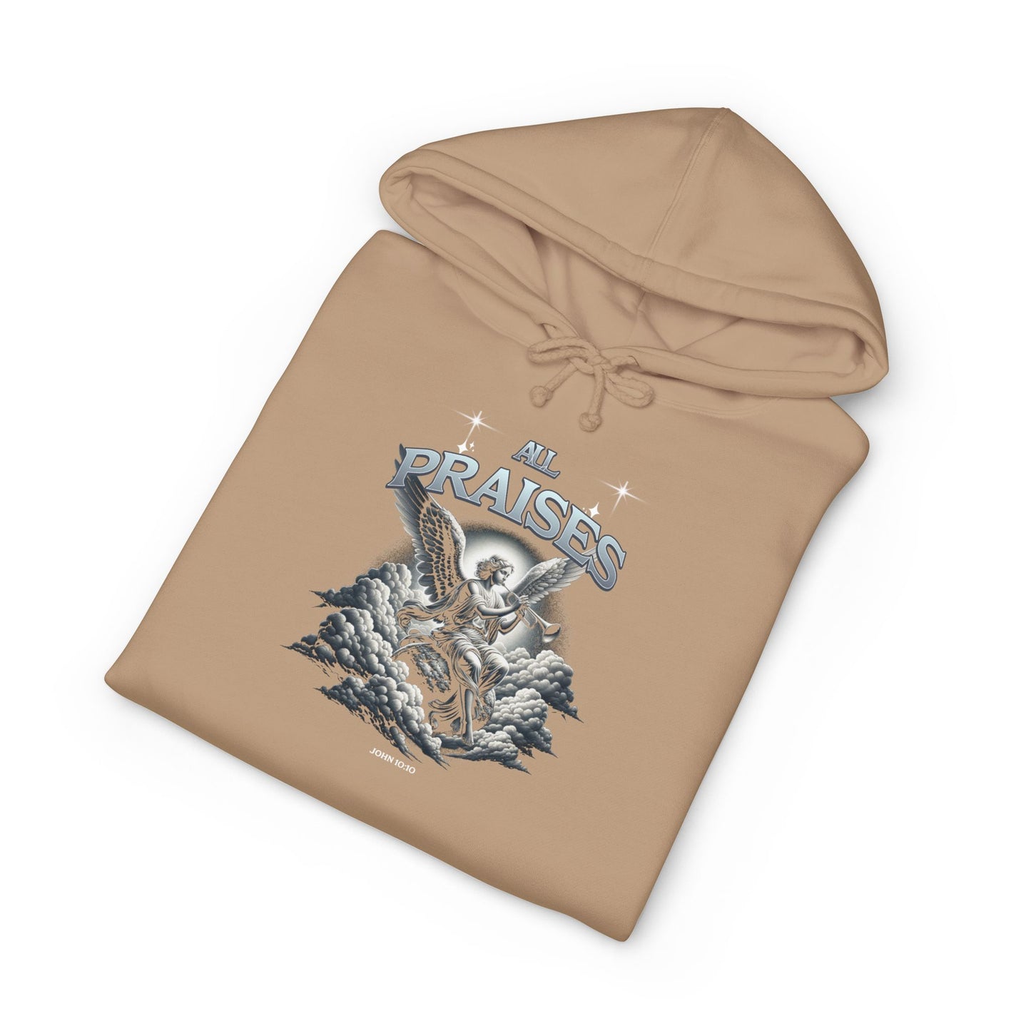 All Praises Angel Graphic Hoodie — Vintage Angel Prayer Pullover
