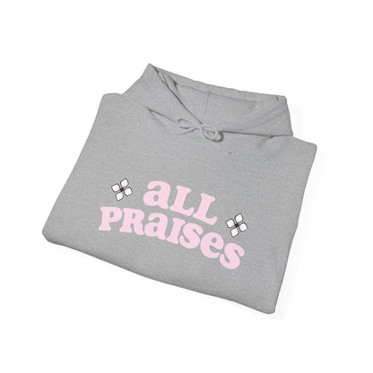 All Praises Hoodie — Pastel Pink Faith Graphic Hooded Sweatshirt