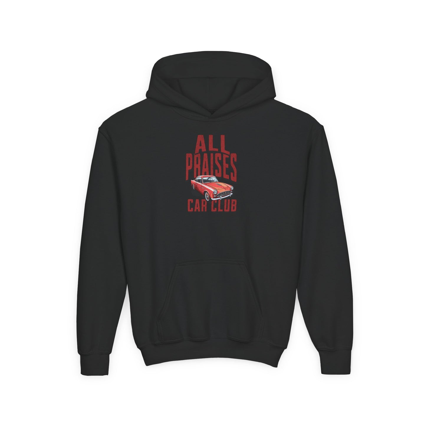 Youth Hoodie — "All Praises" Car Club Graphic Sweatshirt
