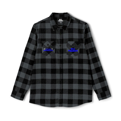 Outdoor Plaid Flannel Shirt with Geometric Crest
