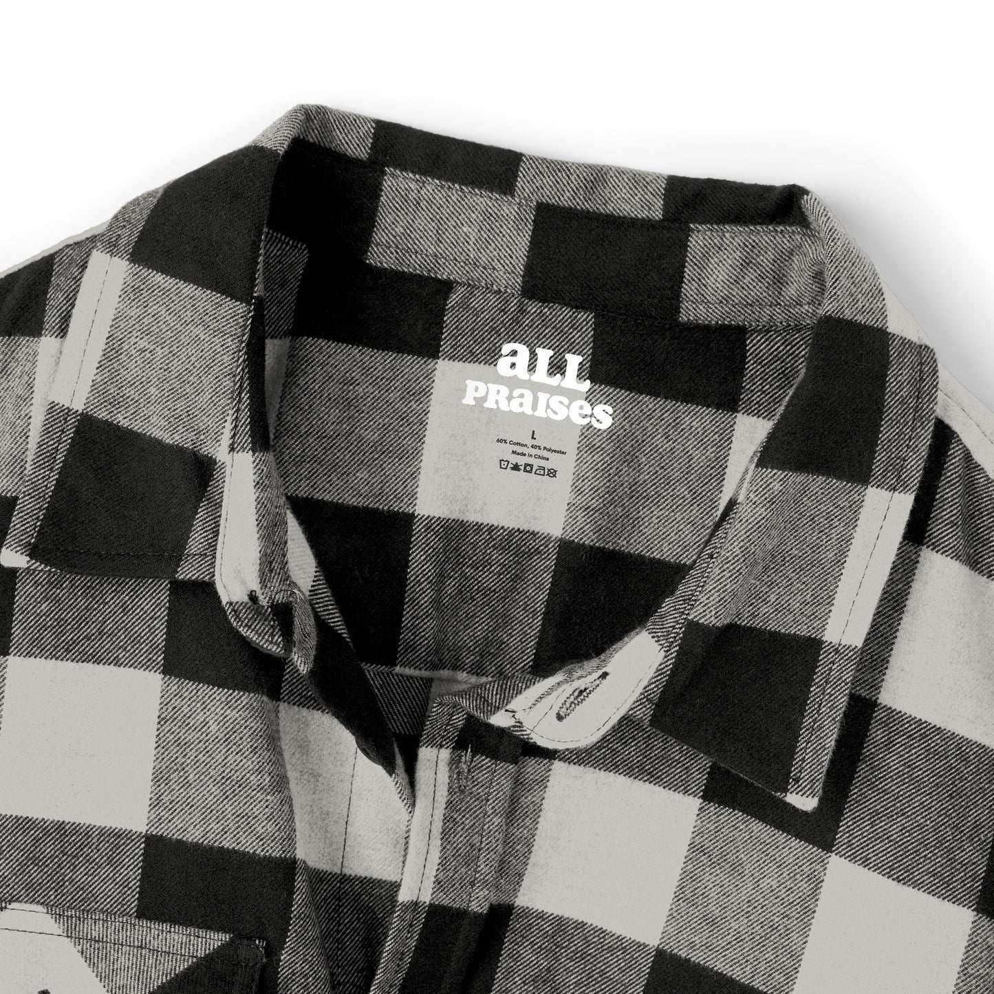 Flannel Shirt — All Praises Orange Crest Back Graphic