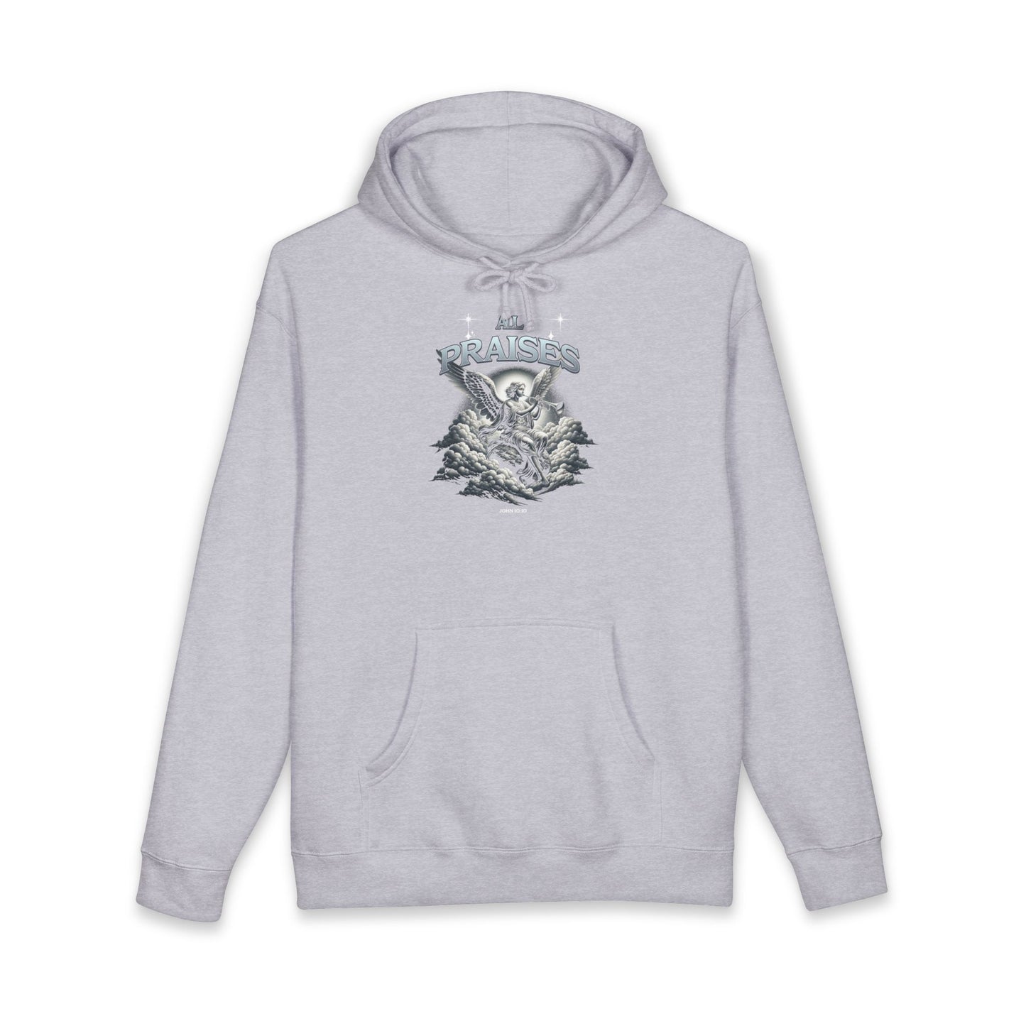 All Praises Angel Graphic Hoodie — Vintage Angel Prayer Pullover