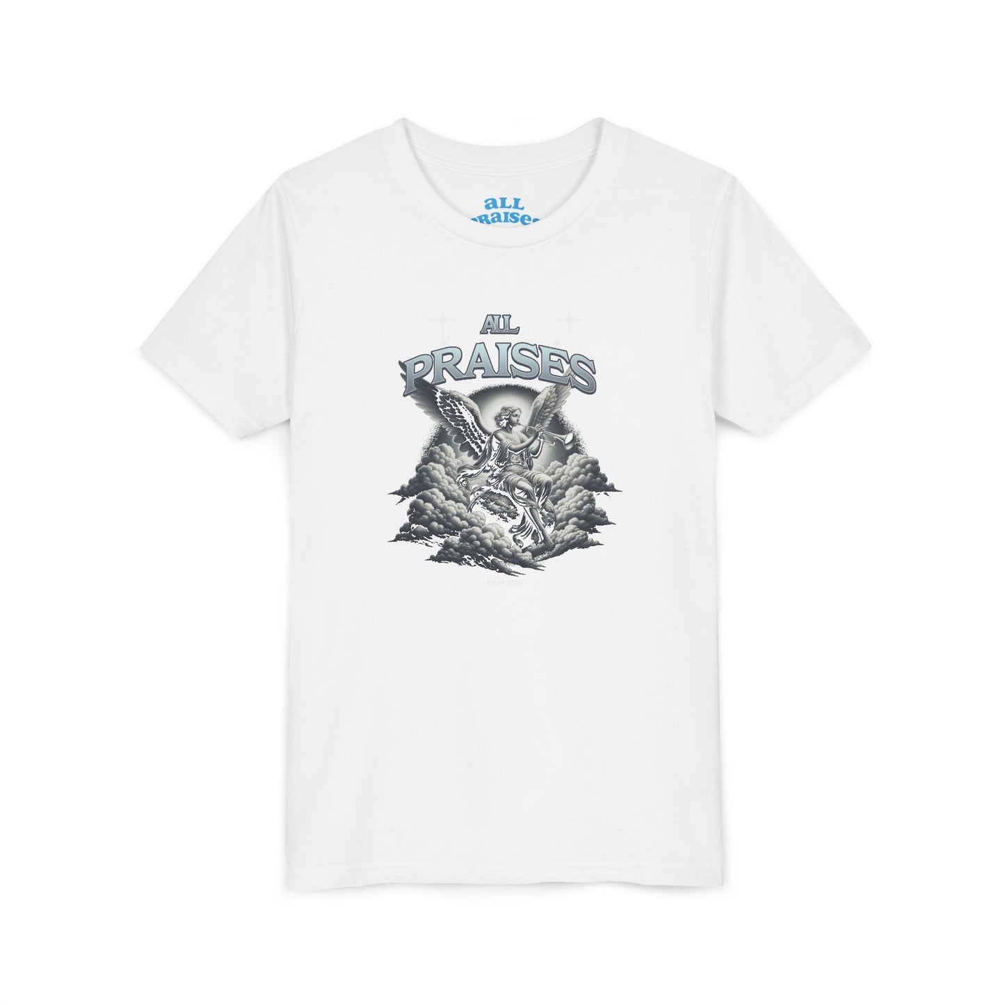 Youth Tee — "All Praises" Blue Retro Kids T‑Shirt