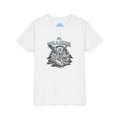Youth Tee — "All Praises" Blue Retro Kids T‑Shirt