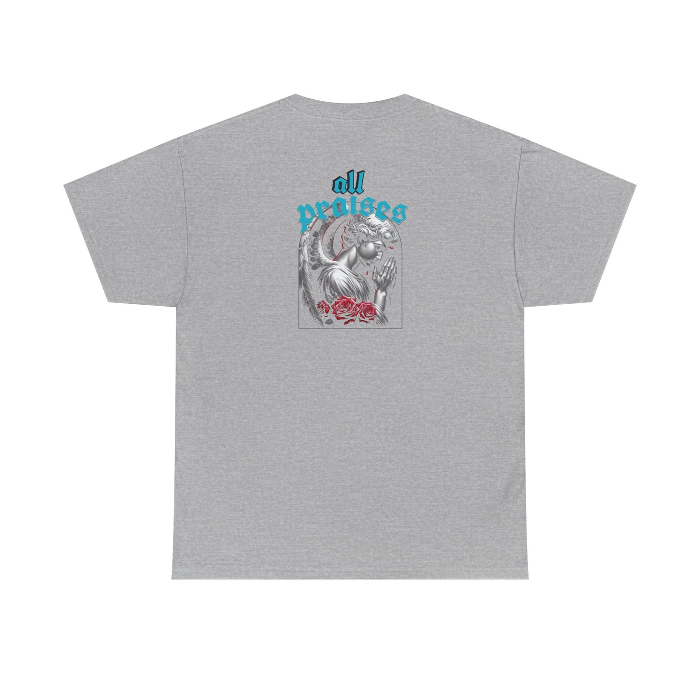 All Prayers Graphic Tee — Angel Illustration Faith Shirt
