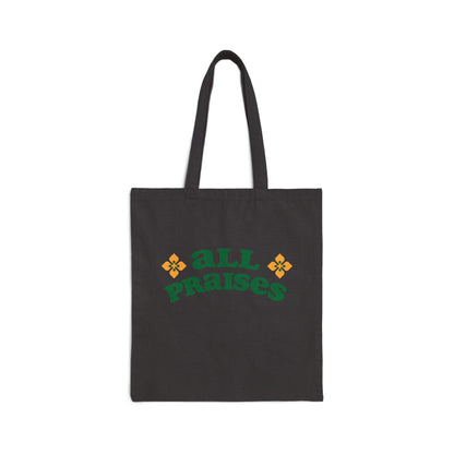 Canvas Tote Bag — “All Praises” Floral Graphic Eco Shopper