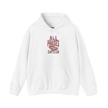 Car Club Hoodie — "All Praises" Vintage Race Car Graphic Pullover