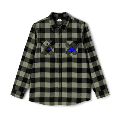 Outdoor Plaid Flannel Shirt with Geometric Crest