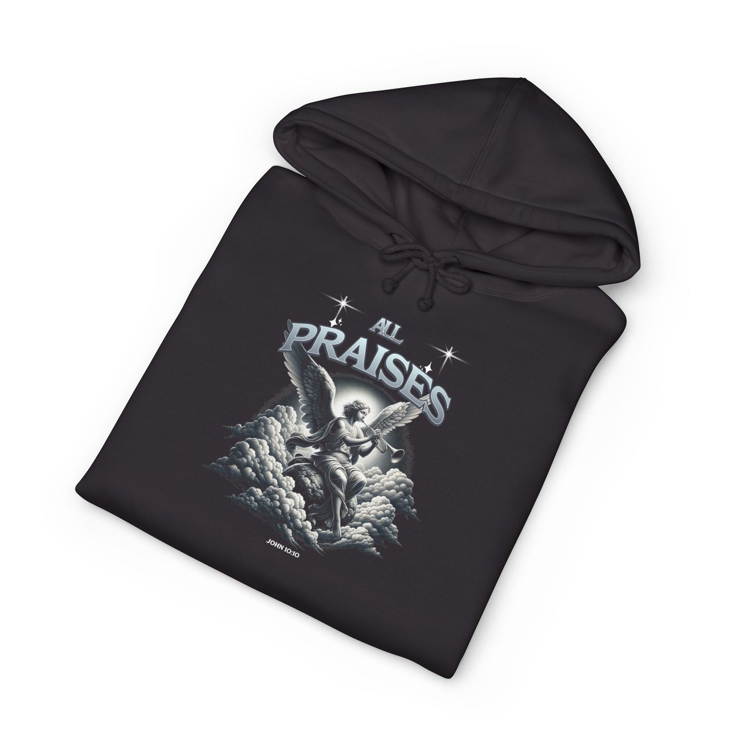 All Praises Angel Graphic Hoodie — Vintage Angel Prayer Pullover