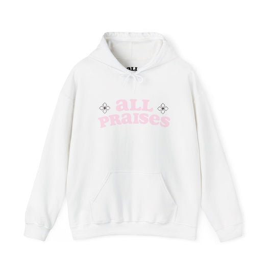 All Praises Hoodie — Pastel Pink Faith Graphic Hooded Sweatshirt