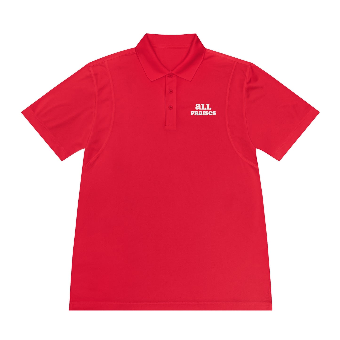 Men's Sport Polo - 'All Praises' Minimal Embroidered Logo