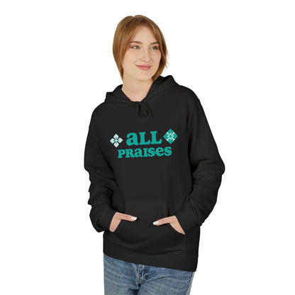 All Praises Hoodie — Retro " Living Abundantly " Graphic Pullover