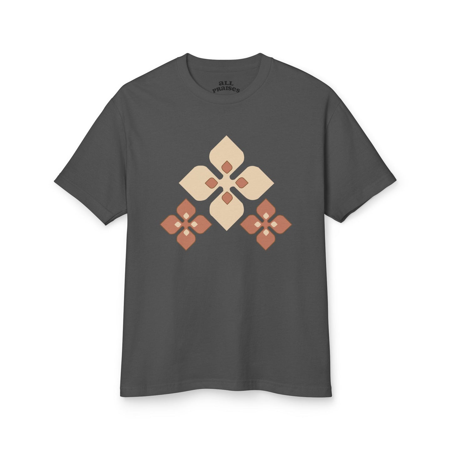 Floral Geometric Tee — 'All Praises' Cotton Graphic T-Shirt