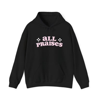 All Praises Hoodie — Pastel Pink Faith Graphic Hooded Sweatshirt