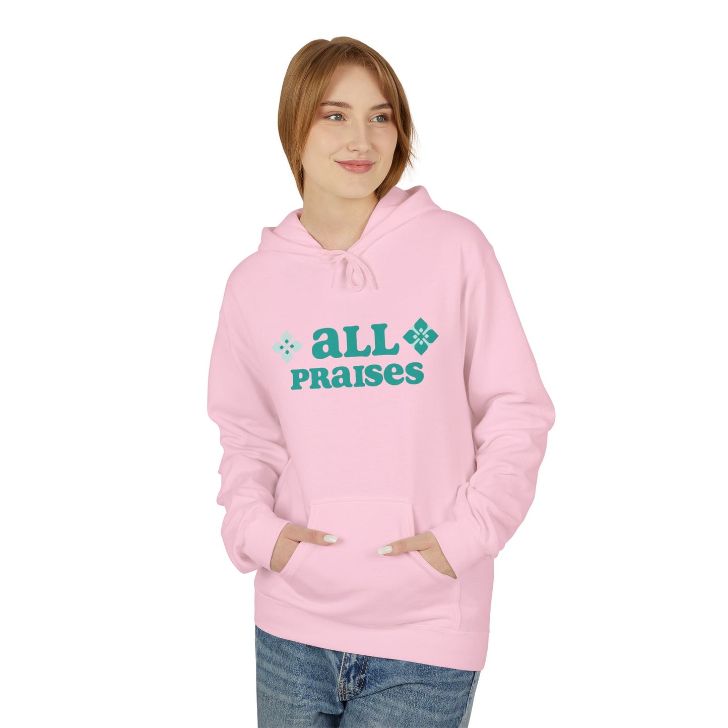 All Praises Hoodie — Retro " Living Abundantly " Graphic Pullover