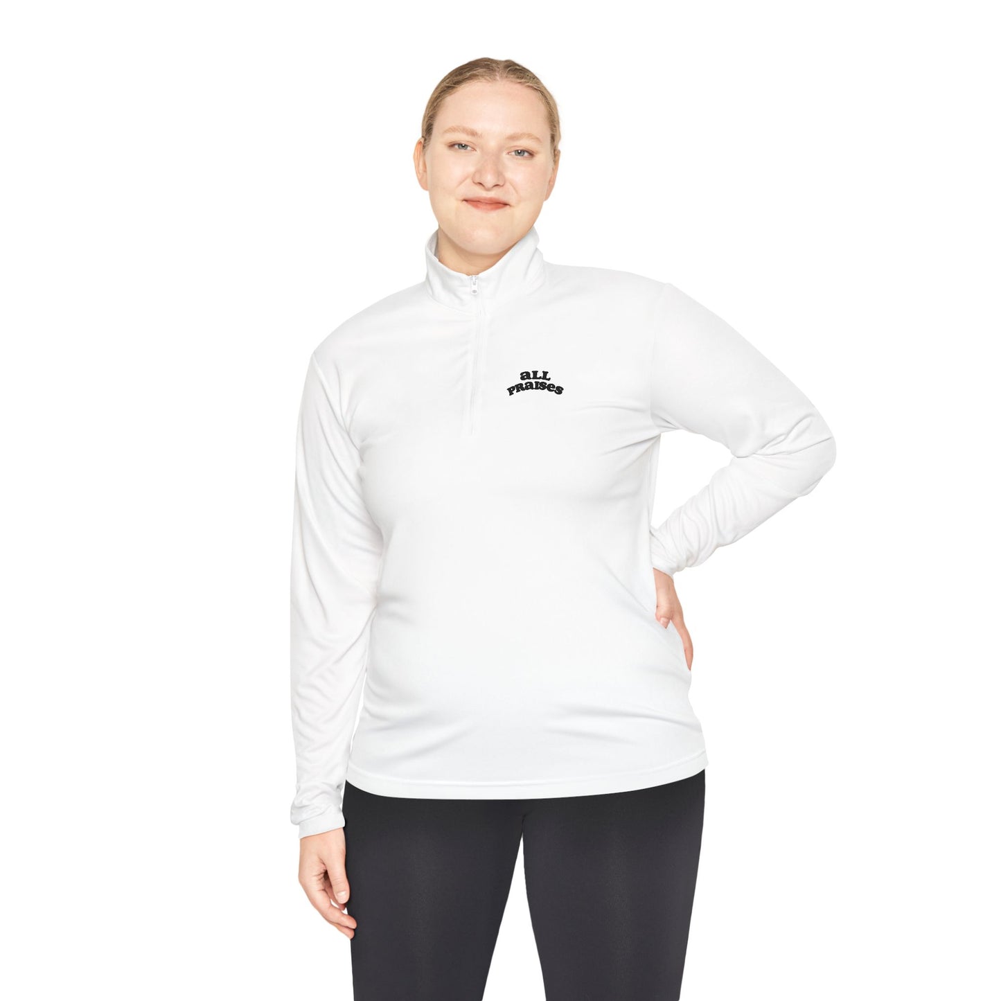 Quarter-Zip Pullover — Minimal 'All Teachers' Chest Logo, Lightweight School Staff Pullover