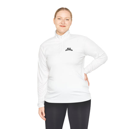 Quarter-Zip Pullover — Minimal 'All Teachers' Chest Logo, Lightweight School Staff Pullover