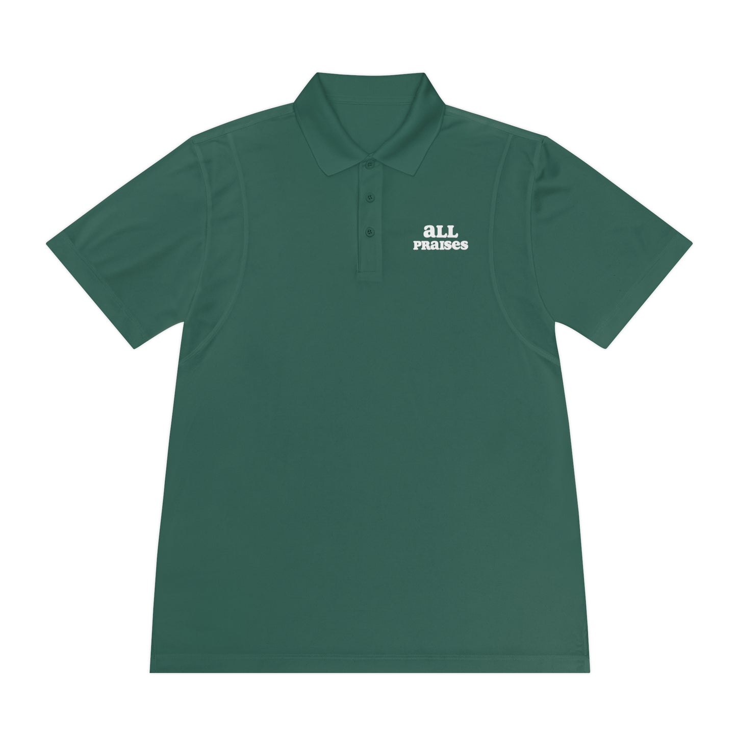 Men's Sport Polo - 'All Praises' Minimal Embroidered Logo