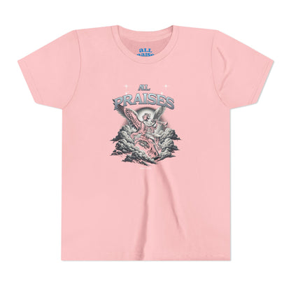 Youth Tee — "All Praises" Blue Retro Kids T‑Shirt
