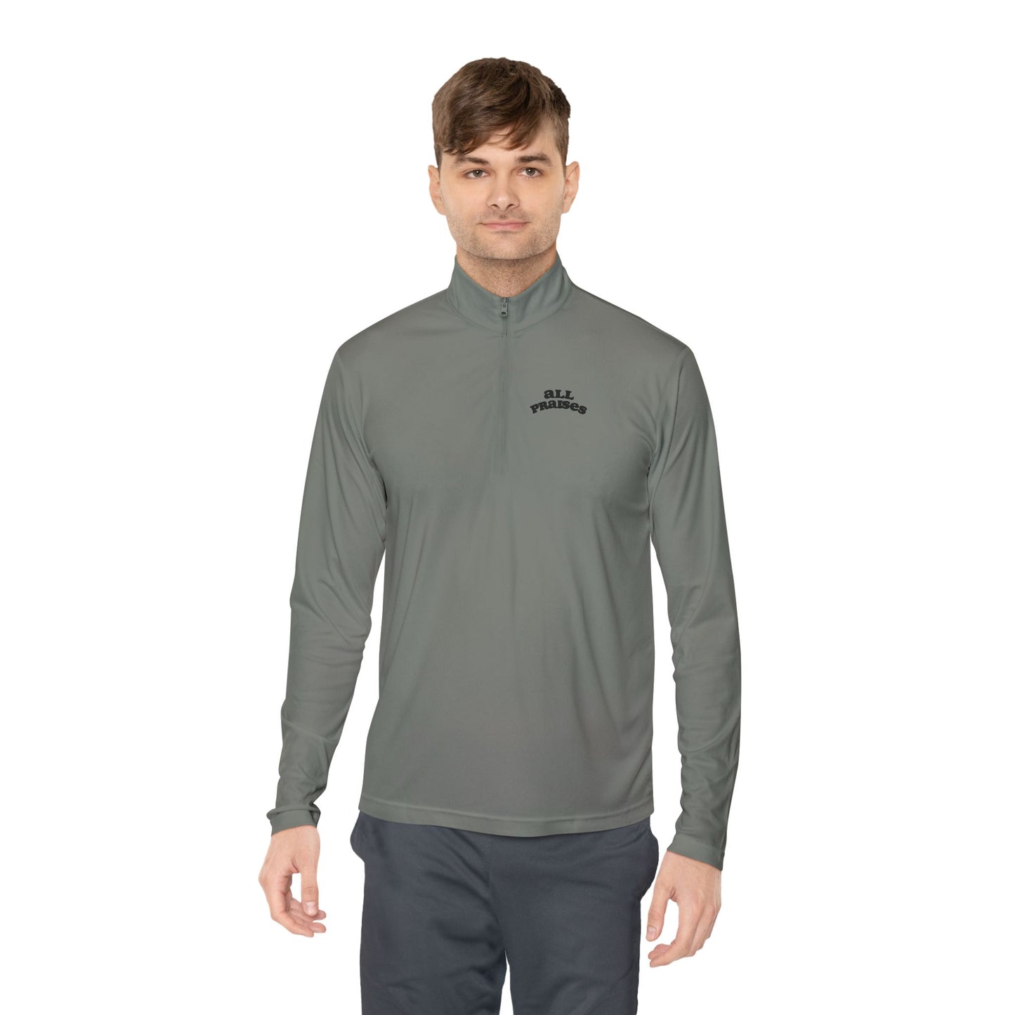 Quarter-Zip Pullover — Minimal 'All Teachers' Chest Logo, Lightweight School Staff Pullover