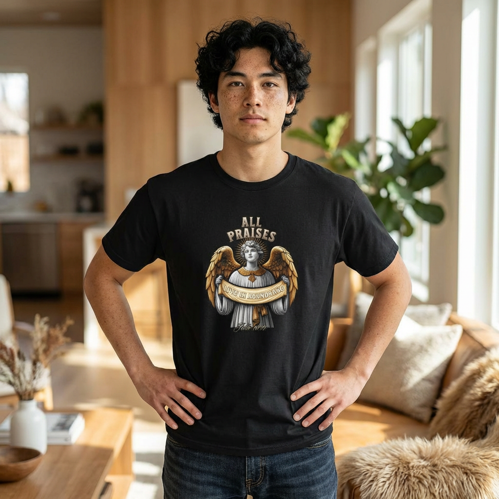 Angel Cherub Graphic Tee — "All Praises" Vintage-Inspired T-Shirt