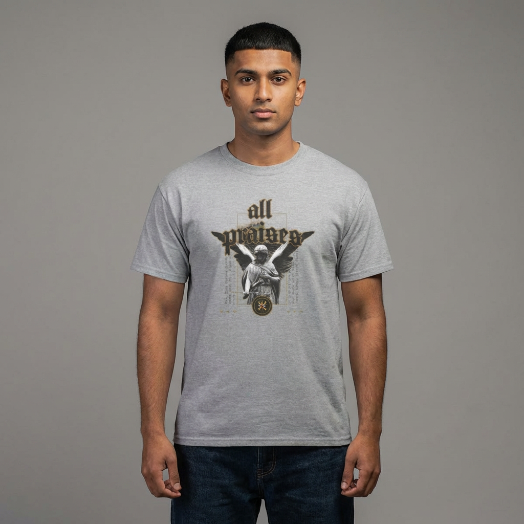 All Praises  Angel Graphic Tee – Vintage Gothic Angel T-shirt