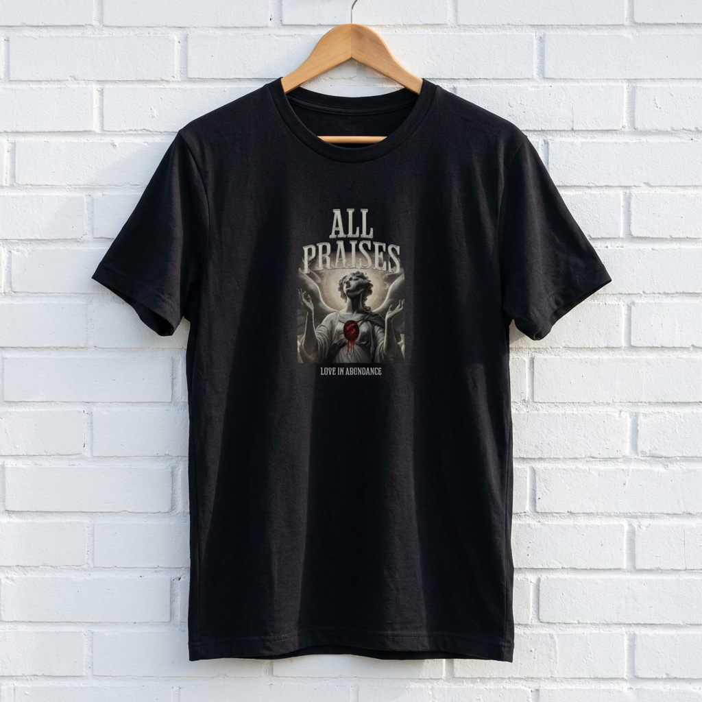 All Praises Graphic Tee — Gothic Angel Art Shirt