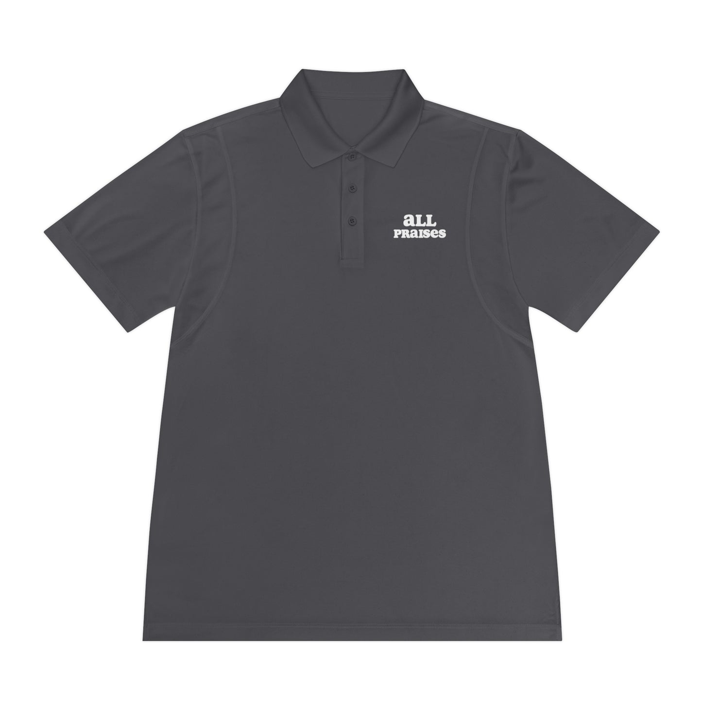 Men's Sport Polo - 'All Praises' Minimal Embroidered Logo