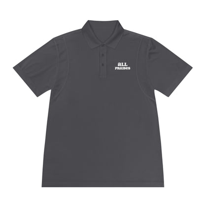 Men's Sport Polo - 'All Praises' Minimal Embroidered Logo