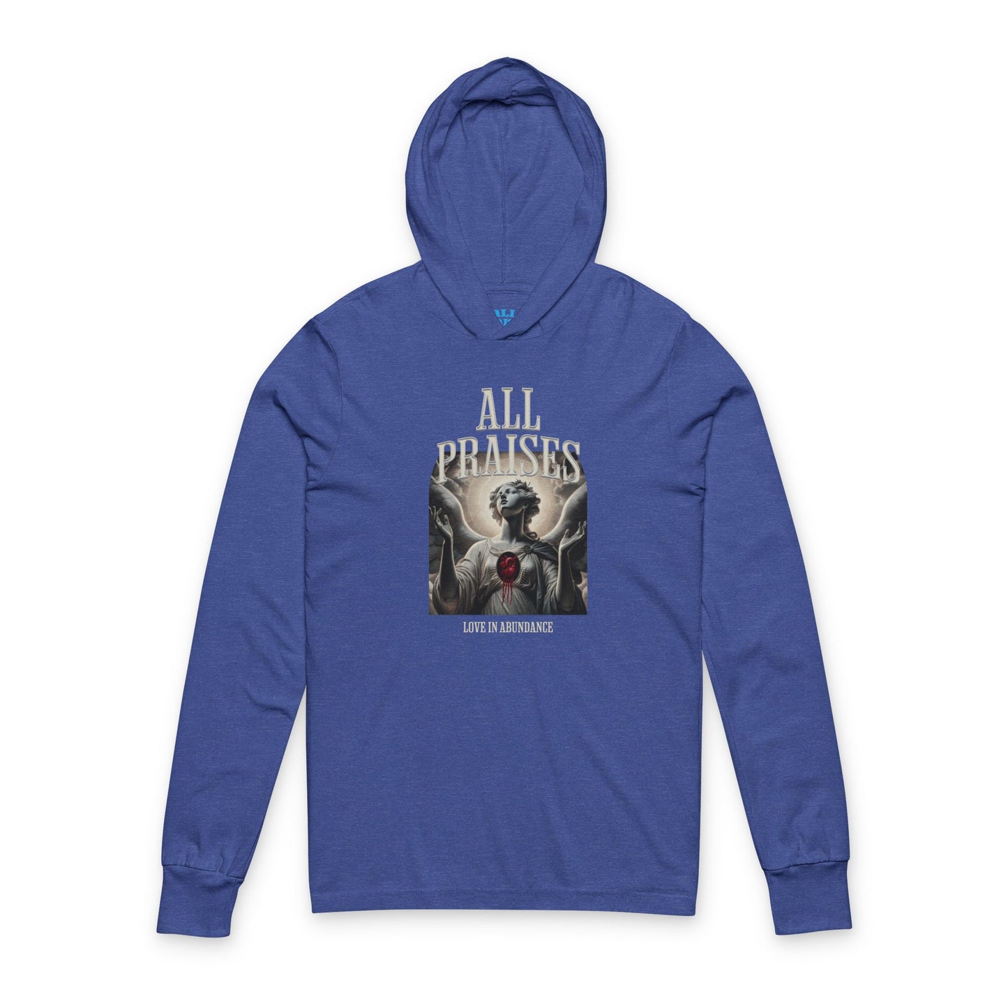 All Praises Hooded Long Sleeve Tee — Gothic Angel Graphic Hoodie Tee